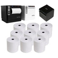 Carton de 50 bobines thermiques sans BPA, compatibles avec toutes les imprimantes de caisse.